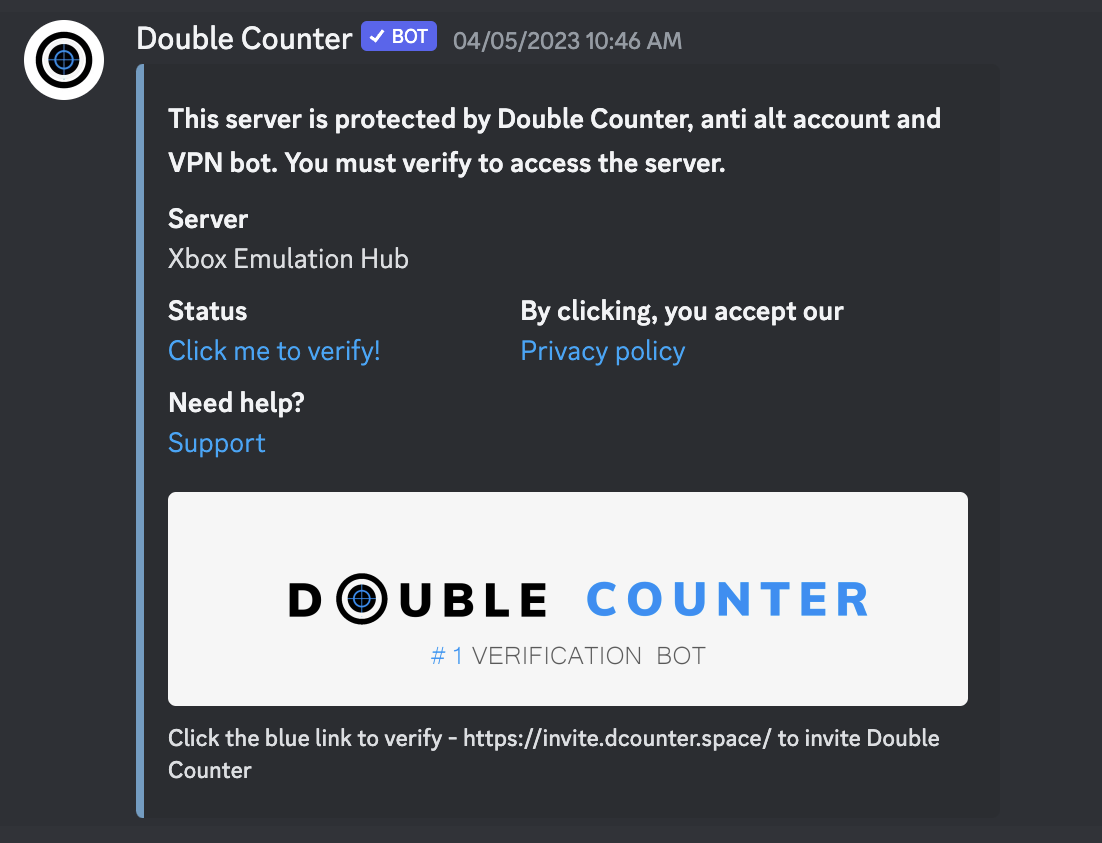 Double Counter - Discord Verification Bot